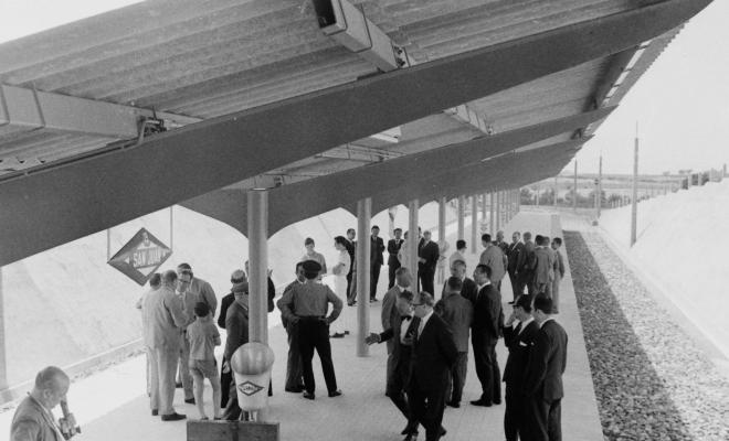 Visita institucional i benedicció de l'estació de ferrocarrils de Sant Joan.