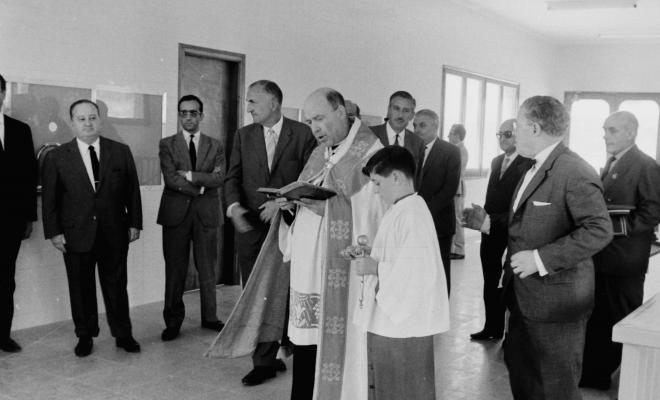 Visita institucional i benedicció de l'estació de ferrocarrils de Sant Joan.