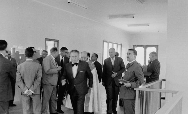 Visita institucional i benedicció de l'estació de ferrocarrils de Sant Joan.