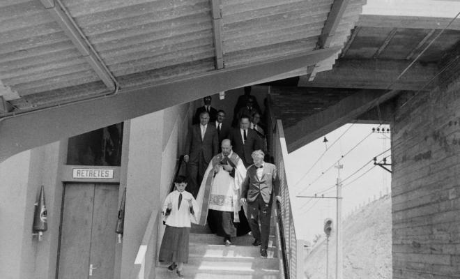 Visita institucional i benedicció de l'estació de ferrocarrils de Sant Joan.