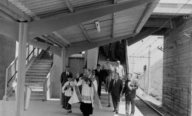 Visita institucional i benedicció de l'estació de ferrocarrils de Sant Joan.