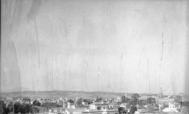 Vista de Sant Cugat, des del darrera de l'actual rambla Ribatallada.