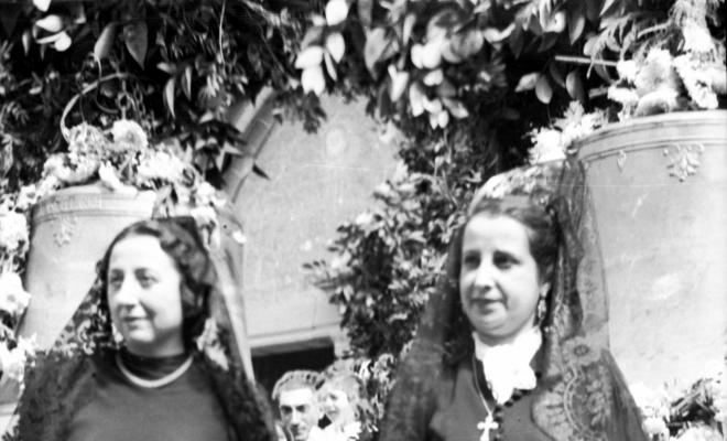 Benedecció de les campanes Severa, Juliana i Semproniana, per reposició de les campanes que durant la Guerra Civil van ser foses per ser convertides en material de guerra. 8 de setembre de 1940.
