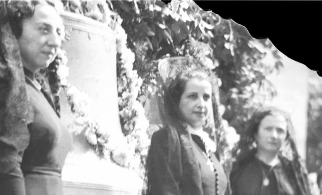Benedecció de les campanes Severa, Juliana i Semproniana, per reposició de les campanes que durant la Guerra Civil van ser foses per ser convertides en material de guerra. 8 de setembre de 1940.