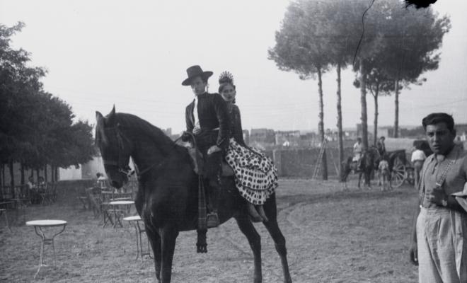 Fira de setembre. Eva i Ramon Sagalés a cavall.