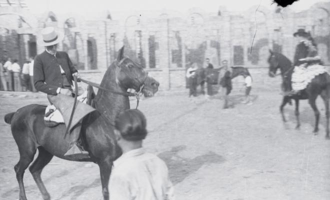 Fira de setembre. Eva i Ramon Sagalés a cavall.