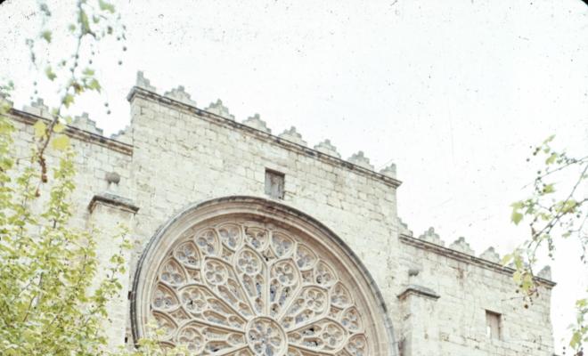 Façana principal del Monestir, de Sant Cugat del Vallès.