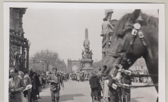 Vistes vàries de l'arribada d'un elefant a Barcelona (només viurà una setmana)