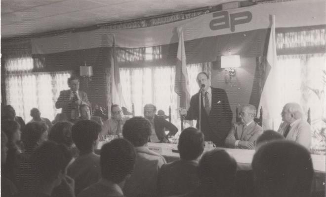 Visita president d'AP, Manuel Fraga Iribarne