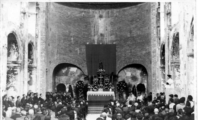 Crònica gràfica;Missa de festa major a l'església de Santa Maria