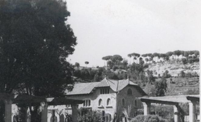 Cases de la Colònia Ymbern (el Pelut) des dels jardins