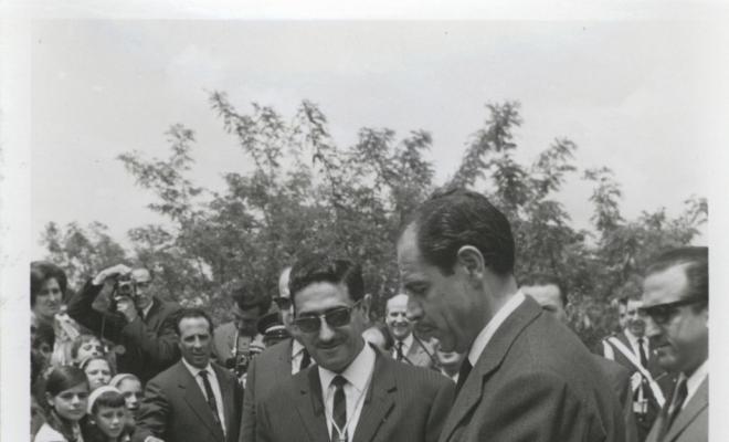 Inauguració de la zona esportiva amb l'alcalde Pere Ullastre