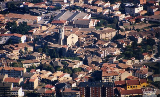 Vista general de Centelles, presa des del Puigsagordi