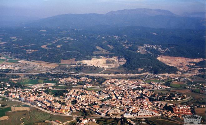 Vista general de Centelles, presa des del Puigsagordi