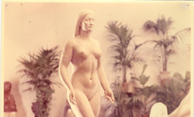 Exposició de plantes, homenatge a l'escultor Enric Monjo a la sala d'actes de Florimar durant la Festa Major, 23 a 26 de juny de 1958