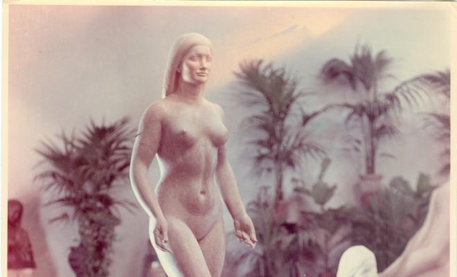 Exposició de plantes, homenatge a l'escultor Enric Monjo a la sala d'actes de Florimar durant la Festa Major, 23 a 26 de juny de 1958