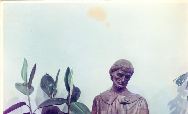 Exposició de plantes, homenatge a l'escultor Enric Monjo a la sala d'actes de Florimar durant la Festa Major, 23 a 26 de juny de 1958