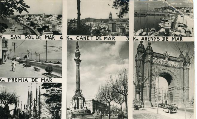 Vistes de Vilassar de Mar i altres poblacions. Postal