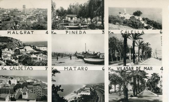 Vistes de Vilassar de Mar i altres poblacions. Postal