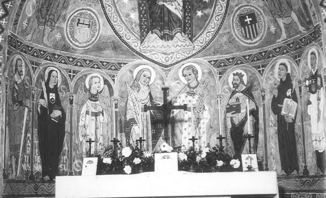 Sant Iscle. Absis. Pintura del fresc.
