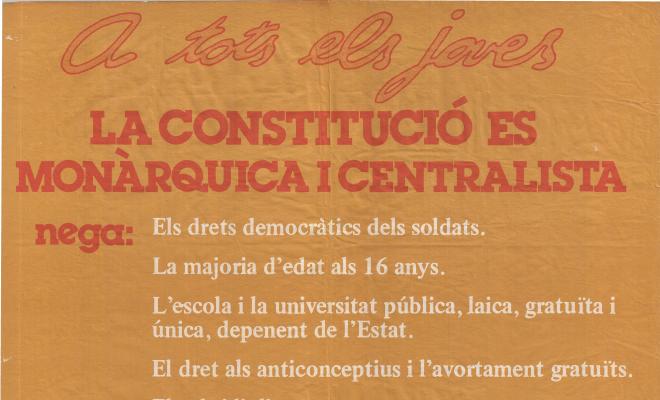No a la Constitució monárquica i centralista