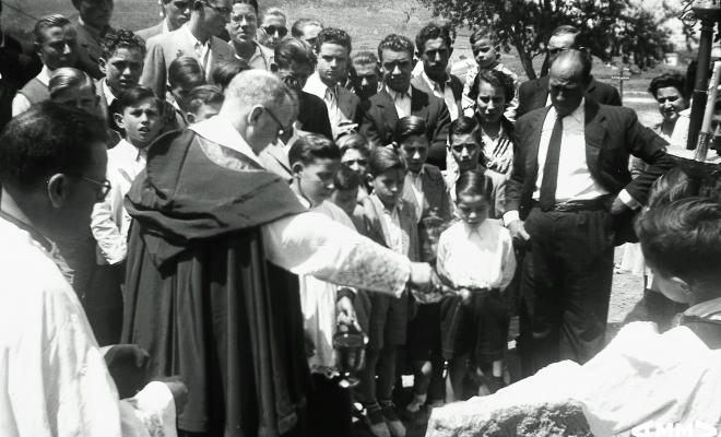 Acte de col·locació de la primera pedra de l'església Nostra Senyora del Carme