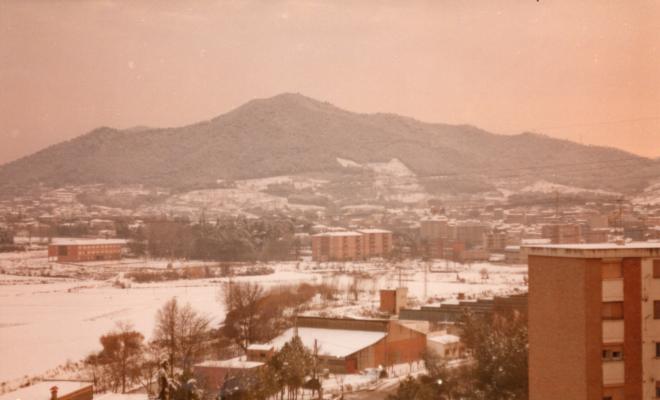 Vista parcial de Montornès del Vallès nevat
