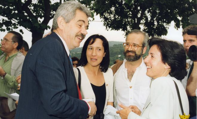 Visita col·lectiva dels folguerolencs als llocs Verdaguerians de Barcelona. Museu de Vil·la Joana a Vallvidrera amb la presència de Pasqual Maragall