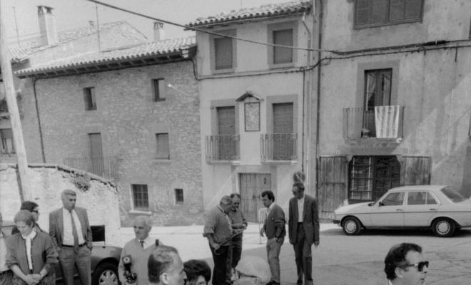 Festa Verdaguer. Recepció d'autoritats davant l'antic ajuntament