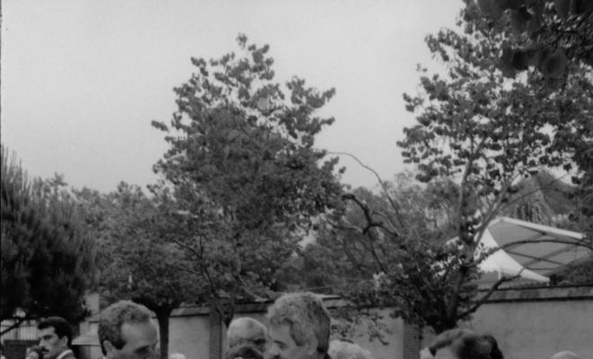 Festa Verdaguer a Vil·la Joana. Inauguració del monument de l'Àlbula. Pasqual Maragall, alcalde de Barcelona, i Gil Orriols, alcalde de Folgueroles