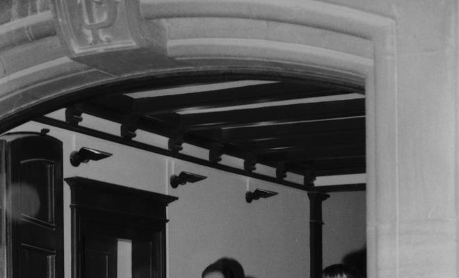 Parlaments dins la Festa Verdaguer. Gil Orriols, alcalde de Folgueroles, Carme Torrents, directora de la casa museu Verdaguer
