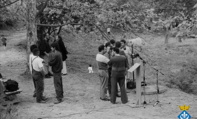 Inauguració de la signatura de la Font Trobada dins la Festa Verdaguer, obra de Perejaume