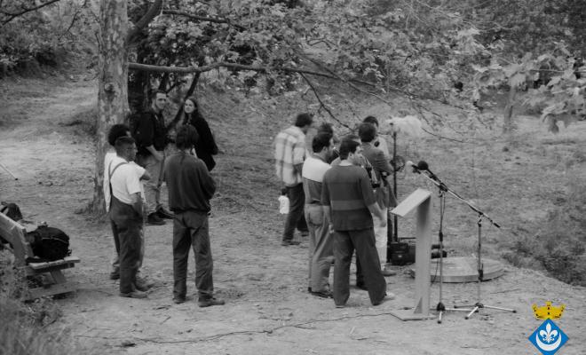 Inauguració de la signatura de la Font Trobada dins la Festa Verdaguer, obra de Perejaume
