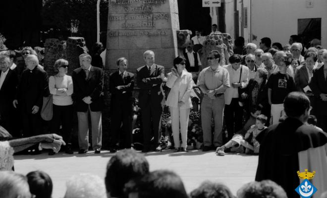 Ballets dins la Festa Verdaguer. Gil Orriols, alcalde de Folgueroles, Just Palma, regidor de Vic, Maria Homs, presidenta d'Amics de Verdaguer