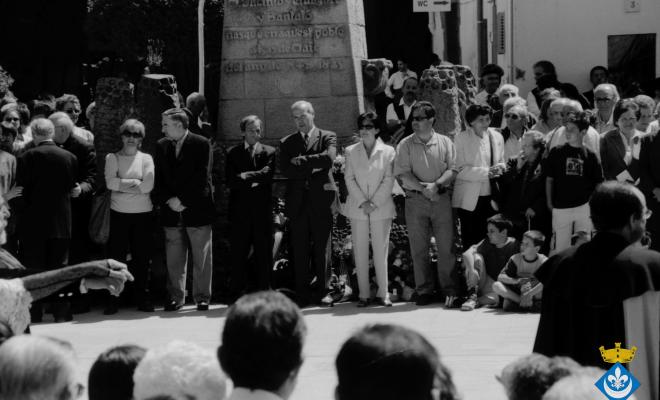 Ballets dins la Festa Verdaguer. Gil Orriols, alcalde de Folgueroles, Just Palma, regidor de Vic, Maria Homs, presidenta d'Amics de Verdaguer