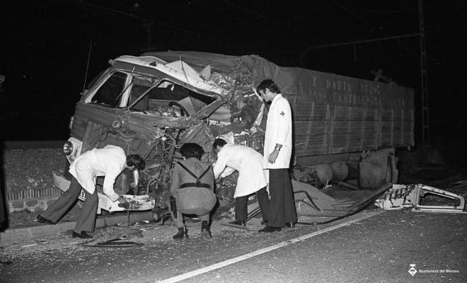 Accident de dos camions a la N-II