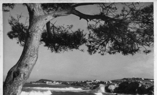 Onades trencant en una platja de l'Escala (Alt Empordà)