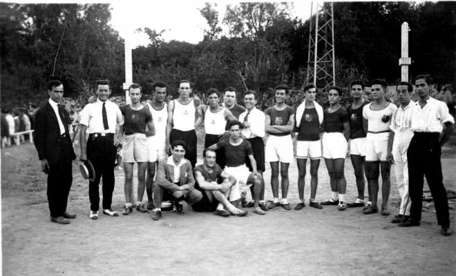 Retrat dels jugadors del FC Barcelona i del Club Deportiu Masnou