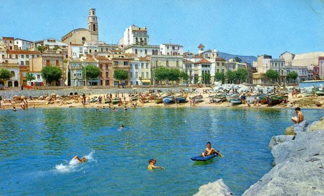 Postal de la platja del Masnou des del mar