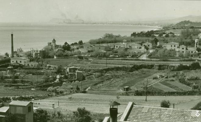 Vista del Masnou de la zona propera a la riera d'Alella