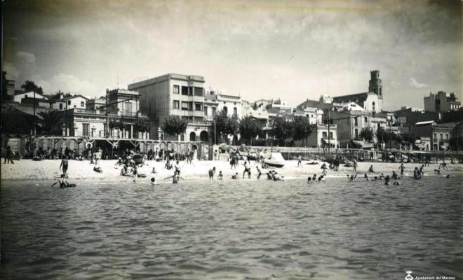 El Masnou, vista de la platja des del mar
