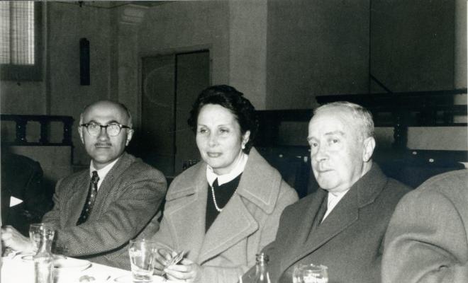 El Doctor Lozano i senyora acompanyats per Pau Collell a la dreta