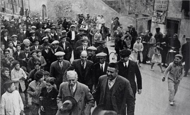 El president Macià arriba al Progres de Martorell