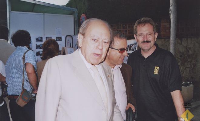 Jordi Pujol, president de la Generalitat, amb Josep M. Llop, alcalde, i Josep Ramos