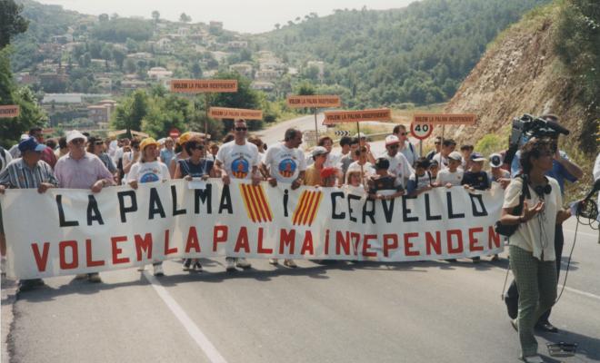 Manifestació a favor de la segregació de la Palma del municipi de Cervelló