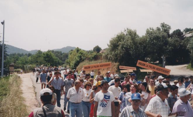 Manifestació a favor de la segregació de la Palma del municipi de Cervelló