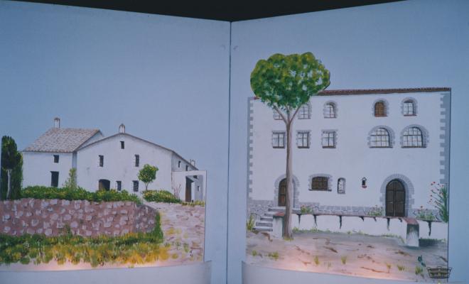 Festa Major de Santa Maria. Rètols decoratius amb les masies de la Palma