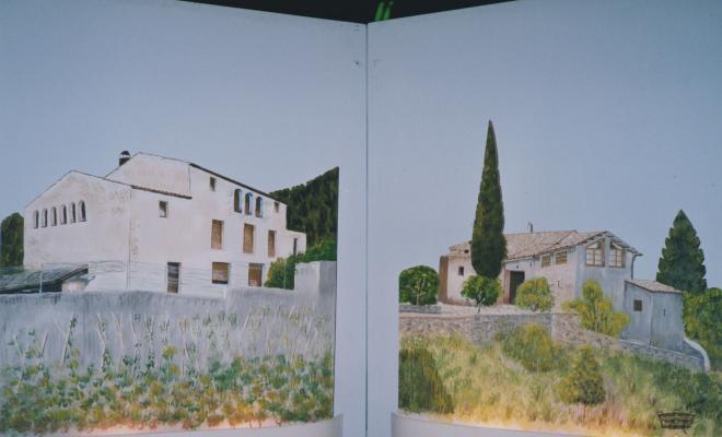 Festa Major de Santa Maria. Rètols decoratius amb les masies de la Palma