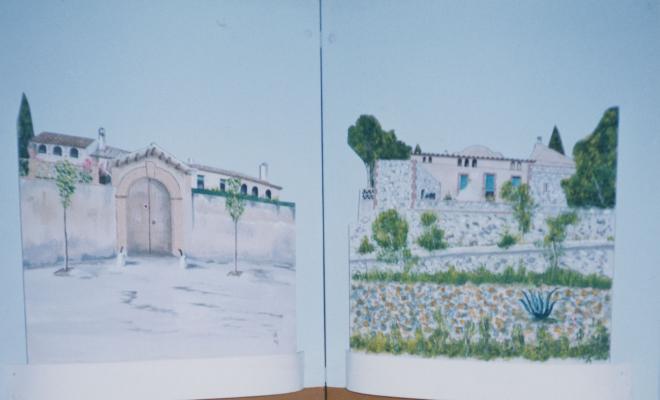 Festa Major de Santa Maria. Rètols decoratius amb les masies de la Palma