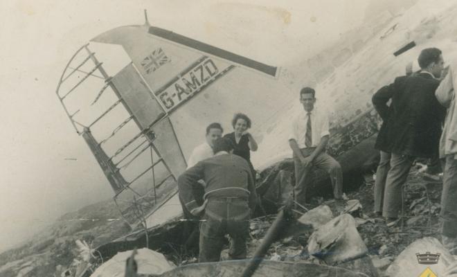 Lluís Pascual com a voluntari a l'accident d'aviació del Montseny de 1959